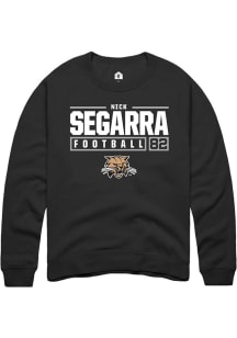 Nick Segarra  Rally Ohio Bobcats Mens Black NIL Stacked Box Long Sleeve Crew Sweatshirt