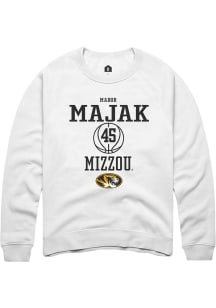 Mabor Majak  Rally Missouri Tigers Mens White NIL Sport Icon Long Sleeve Crew Sweatshirt