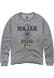 Mabor Majak  Rally Missouri Tigers Mens Grey NIL Sport Icon Long Sleeve Crew Sweatshirt