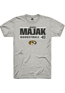 Mabor Majak  Missouri Tigers Ash Rally NIL Stacked Box Short Sleeve T Shirt