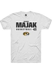 Mabor Majak  Missouri Tigers White Rally NIL Stacked Box Short Sleeve T Shirt