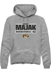 Mabor Majak  Rally Missouri Tigers Mens Grey NIL Stacked Box Long Sleeve Hoodie