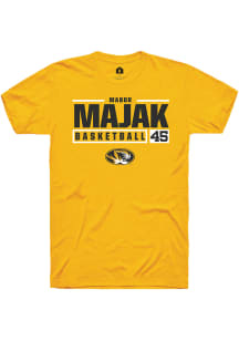 Mabor Majak  Missouri Tigers Gold Rally NIL Stacked Box Short Sleeve T Shirt