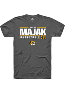Mabor Majak  Missouri Tigers Dark Grey Rally NIL Stacked Box Short Sleeve T Shirt