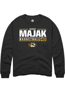 Mabor Majak  Rally Missouri Tigers Mens Black NIL Stacked Box Long Sleeve Crew Sweatshirt