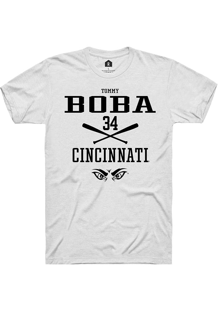 Tommy Boba Cincinnati Bearcats White Rally NIL Sport Icon Short Sleeve T Shirt