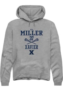 Mya Miller  Rally Xavier Musketeers Mens Grey NIL Sport Icon Long Sleeve Hoodie