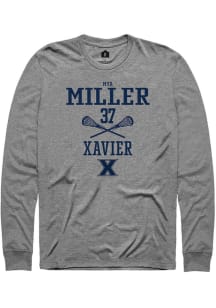 Mya Miller  Xavier Musketeers Grey Rally NIL Sport Icon Long Sleeve T Shirt