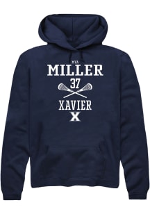 Mya Miller  Rally Xavier Musketeers Mens Navy Blue NIL Sport Icon Long Sleeve Hoodie