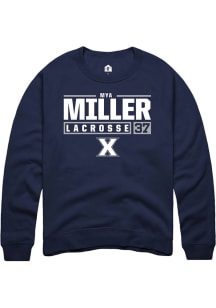 Mya Miller  Rally Xavier Musketeers Mens Navy Blue NIL Stacked Box Long Sleeve Crew Sweatshirt