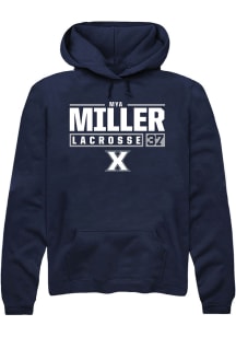 Mya Miller  Rally Xavier Musketeers Mens Navy Blue NIL Stacked Box Long Sleeve Hoodie