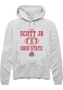 Aaron Scott Jr Rally Mens White Ohio State Buckeyes NIL Sport Icon Hooded Sweatshirt