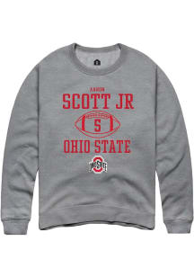 Aaron Scott Jr Rally Mens Graphite Ohio State Buckeyes NIL Sport Icon Crew Sweatshirt