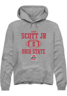 Aaron Scott Jr Rally Mens Graphite Ohio State Buckeyes NIL Sport Icon Hooded Sweatshirt