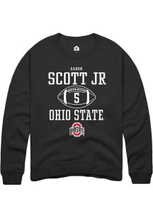 Aaron Scott Jr Rally Mens Black Ohio State Buckeyes NIL Sport Icon Crew Sweatshirt