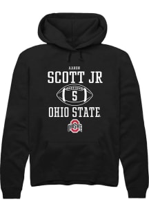 Aaron Scott Jr Rally Mens Black Ohio State Buckeyes NIL Sport Icon Hooded Sweatshirt