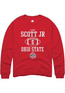 Aaron Scott Jr Rally Mens Red Ohio State Buckeyes NIL Sport Icon Crew Sweatshirt