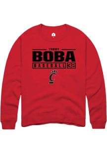 Tommy Boba Rally Mens Black Cincinnati Bearcats NIL Stacked Box Crew Sweatshirt