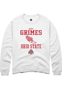 Nicole Grimes Rally Mens White Ohio State Buckeyes NIL Sport Icon Crew Sweatshirt