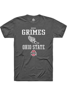 Nicole Grimes  Ohio State Buckeyes Dark Grey Rally NIL Sport Icon Short Sleeve T Shirt