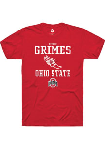 Nicole Grimes  Ohio State Buckeyes Red Rally NIL Sport Icon Short Sleeve T Shirt