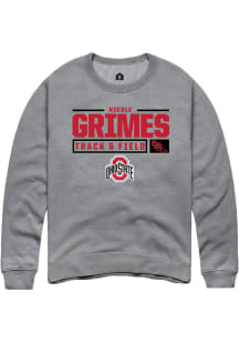 Nicole Grimes  Rally Ohio State Buckeyes Mens Grey NIL Stacked Box Long Sleeve Crew Sweatshirt