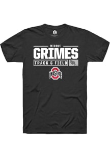 Nicole Grimes  Ohio State Buckeyes Black Rally NIL Stacked Box Short Sleeve T Shirt