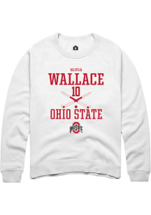 Olivia Wallace  Rally Ohio State Buckeyes Mens White NIL Sport Icon Long Sleeve Crew Sweatshirt