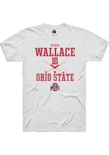 Olivia Wallace  Ohio State Buckeyes White Rally NIL Sport Icon Short Sleeve T Shirt