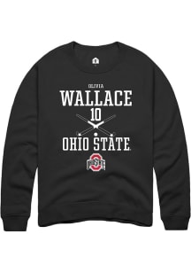 Olivia Wallace  Rally Ohio State Buckeyes Mens Black NIL Sport Icon Long Sleeve Crew Sweatshirt