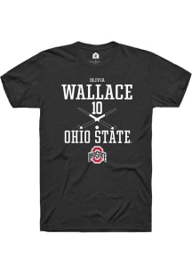 Olivia Wallace  Ohio State Buckeyes Black Rally NIL Sport Icon Short Sleeve T Shirt