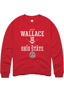 Olivia Wallace  Rally Ohio State Buckeyes Mens Red NIL Sport Icon Long Sleeve Crew Sweatshirt