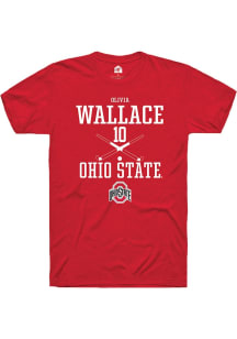 Olivia Wallace  Ohio State Buckeyes Red Rally NIL Sport Icon Short Sleeve T Shirt