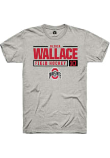 Olivia Wallace  Ohio State Buckeyes Ash Rally NIL Stacked Box Short Sleeve T Shirt