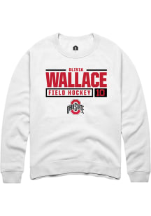 Olivia Wallace  Rally Ohio State Buckeyes Mens White NIL Stacked Box Long Sleeve Crew Sweatshirt