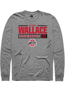 Olivia Wallace  Ohio State Buckeyes Graphite Rally NIL Stacked Box Long Sleeve T Shirt