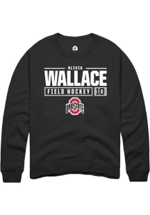 Olivia Wallace  Rally Ohio State Buckeyes Mens Black NIL Stacked Box Long Sleeve Crew Sweatshirt