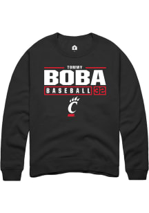 Tommy Boba Rally Mens Red Cincinnati Bearcats NIL Stacked Box Crew Sweatshirt