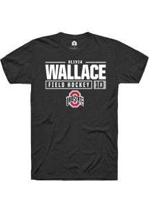 Olivia Wallace  Ohio State Buckeyes Black Rally NIL Stacked Box Short Sleeve T Shirt