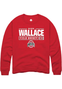 Olivia Wallace  Rally Ohio State Buckeyes Mens Red NIL Stacked Box Long Sleeve Crew Sweatshirt