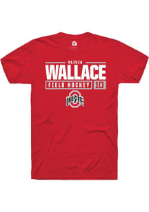 Olivia Wallace  Ohio State Buckeyes Red Rally NIL Stacked Box Short Sleeve T Shirt