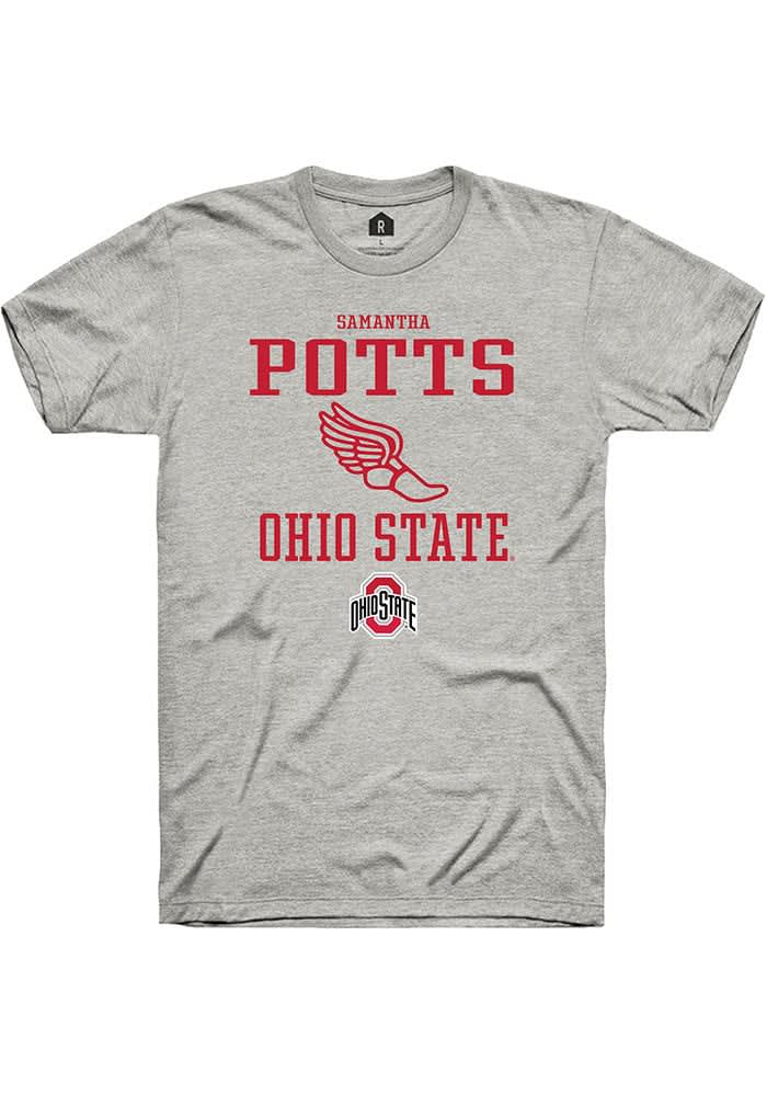 Samantha Potts  Ohio State Buckeyes Ash Rally NIL Sport Icon Short Sleeve T Shirt