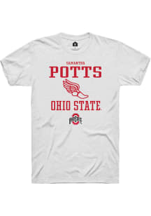 Samantha Potts  Ohio State Buckeyes White Rally NIL Sport Icon Short Sleeve T Shirt