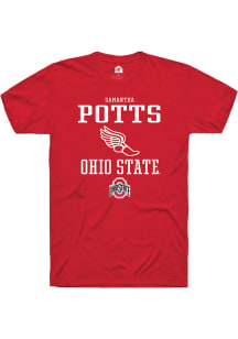 Samantha Potts  Ohio State Buckeyes Red Rally NIL Sport Icon Short Sleeve T Shirt