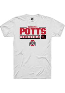 Samantha Potts  Ohio State Buckeyes White Rally NIL Stacked Box Short Sleeve T Shirt