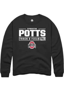Samantha Potts  Rally Ohio State Buckeyes Mens Black NIL Stacked Box Long Sleeve Crew Sweatshirt