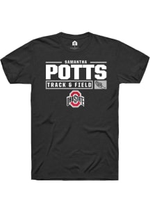 Samantha Potts  Ohio State Buckeyes Black Rally NIL Stacked Box Short Sleeve T Shirt