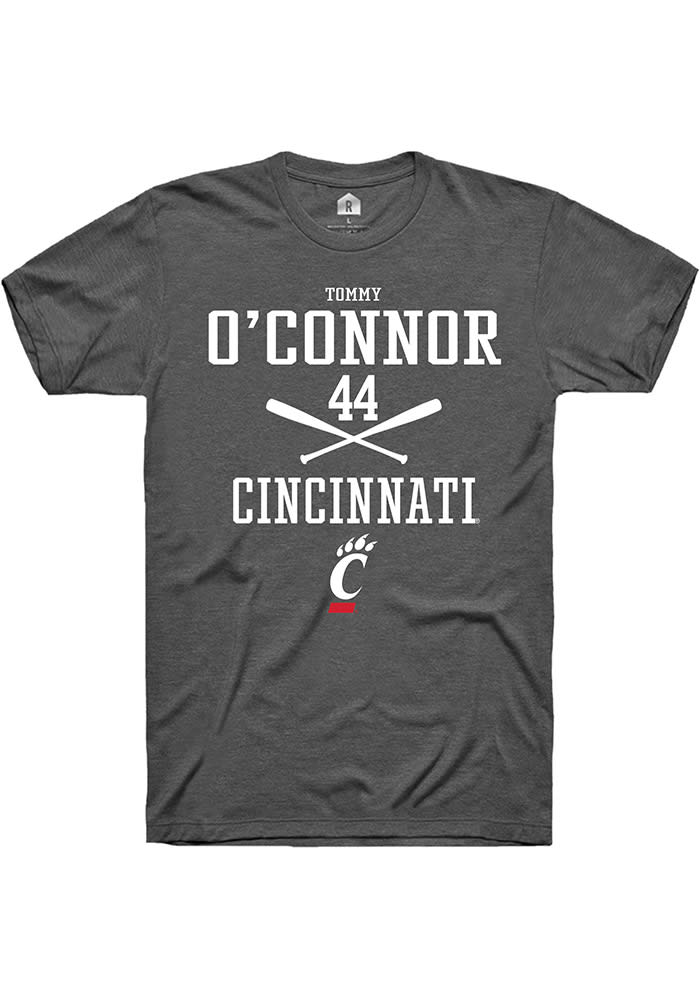 Tommy O'Connor Cincinnati Bearcats Grey Rally NIL Sport Icon Short Sleeve T Shirt