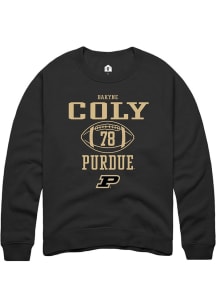 Bakyne Coly Rally Mens Black Purdue Boilermakers NIL Sport Icon Crew Sweatshirt