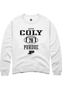 Bakyne Coly Rally Mens White Purdue Boilermakers NIL Sport Icon Crew Sweatshirt